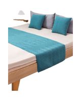 Set de Pieceras Plush + Fundas de Cojin 45×45 turquesa