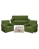 SET DE FUNDAS CUBRE SILLON 3+1+1 - MODELO CUADRILLE VERDE OLIVA