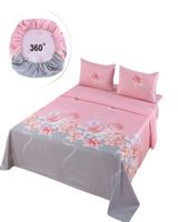 SET DE SABANAS DISEÑO ESTAMPADO 2 PLAZAS ROSADO