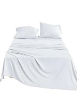 JUEGO DE SABANA 2 PLAZAS 200 HILOS BLANCO