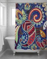 Cortina de Baño Tela Género + Forro Impermeable c36