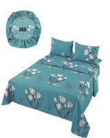 SET DE SABANAS DISEÑO ESTAMPADO 2 PLAZAS TURQUESA