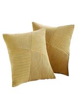 JUEGO DE 2 FUNDAS DE COJINES FELPA AMARILLO