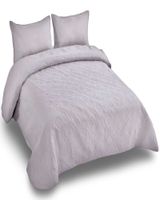 CUBRECAMA ELEGANTE  QUILT VERANO 2 PLAZA GRIS