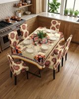 Juego De Mantel Antimanchas 140x220 + 6 Fundas De Silla 09