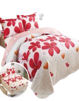 CUBRECAMA QUILT 5 PIEZAS CON JUEGO DE SÁBANAS T02