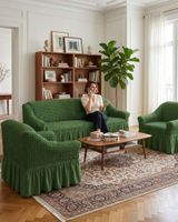 Juego de Fundas Cubre Sillon Turcas 3-1-1 con Textura de Burbuja m11