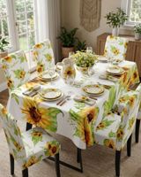 Juego De Mantel Antimanchas 140x220 + 6 Fundas De Silla 01