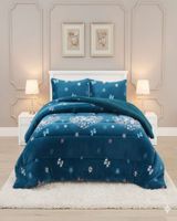 Cubrecama king Premium Plush y Chiporro - Invierno azul