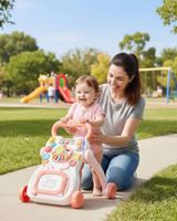 Caminador andador musical interactivo para bebes rosado