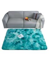 Alfombra peluda Suave 180 x 200 cm Primera Calidad Turquesa Jaspeado