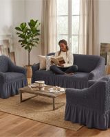 Juego de Fundas Cubre Sillon Turcas 3-1-1 con Textura de Burbuja m13