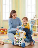 Caminador musical multifuncional 6 en 1 azul