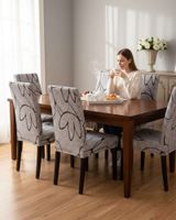 JUEGOS DE 6 FUNDAS PARA SILLAS  CON DISEÑO ELASTICO M29