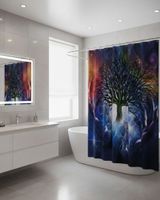 Cortina de Baño Tela Género + Forro Impermeable c16