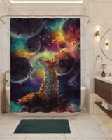 Cortina de Baño Tela Género + Forro Impermeable c32