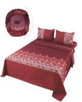 SET DE SABANAS DISEÑO ESTAMPADO 2 PLAZAS BURDEO