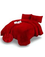 COBERTOR ELEGANTE CHIPORRO UNICOLOR PELUDO DE INVIERNO PLAZA Y MEDIA S61