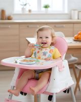Silla de Comer para Bebé Multifuncional 3 en 1 Rosa A2