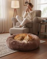 Cama Acolchada de Alta Densidad para tus mascotas 70 cm café