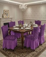 JUEGO DE 6 FUNDAS PARA SILLAS DISEÑO TURKA DE LINEAS M2