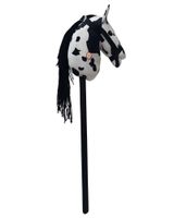 Caballo de Madera Con Sonido Blanco con Manchas