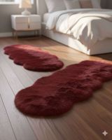 Juego de 2 Alfombra de pelo de Oveja sintetico ultra suave m5