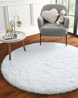 Alfombra Redonda de Pelo Suave Shaggy 150 cm A5