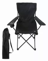 Sillas De Playa o Camping Plegable con Porta Vaso Negro