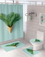 Juego 5 piezas con Cortina de baño de Tela Poliéster y Forro de Ducha de Plástico J-9