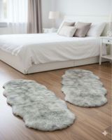 Juego de 2 Alfombra de pelo de Oveja sintetico ultra suave m2