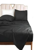 JUEGO DE SABANA 2 PLAZAS  500 HILOS NEGRO