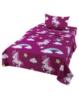 Juego de Sabanas de verano Unicornio niña Infantil 1 plaza  MAS 1 ALMOHADA