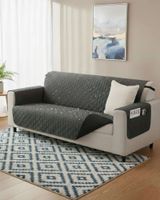 Cubre sillon reversibles con bolsas 3 Cuerpos gris