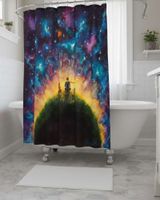 Cortina de Baño Tela Género + Forro Impermeable c40