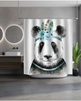 Cortina de Baño Tela Género + Forro Impermeable c27