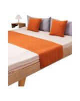 Set de Pieceras Plush + Fundas de Cojin 45×45 naranja