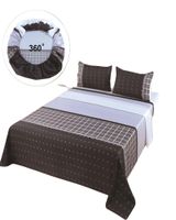 SET DE SABANAS DISEÑO ESTAMPADO 2 PLAZAS GRIS