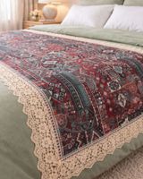 Piecera de Cama Estilo Bohemio con Encaje - Multiuso 80x200 cm m3