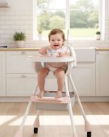 Silla de Comer para Bebé Multifuncional 3 en 1 Rosa A3