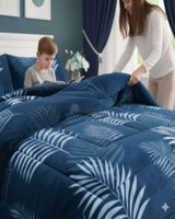 Plumón Cubrecama Chiporro 1.5 plaza Extra Cálido Invierno azul