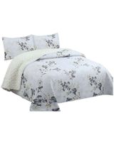 Cubrecama Quilt con sherpa king blanco 250 x 270 cm J19