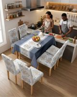 Juego De Mantel Antimanchas 140x220 + 6 Fundas De Silla 11