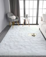 Alfombra peluda Suave 200 x 300 cm Primera Calidad Blanco