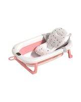BAÑERA TINA BEBE PLEGABLE PLEGABLE CON TERMOMETRO Y COJÍN ROSA