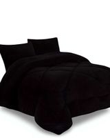 COBERTOR ELEGANTE DE INVIERNO UNICOLOR PLUSH CON CHIPORRO PLAZA Y MEDIA S57