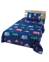 Juego de Sabanas de verano Autitos niño Infantil plaza y media  MAS 1 ALMOHADA