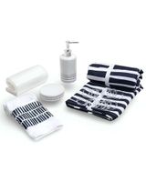 Juego Set de Baño en Caja 6 Piezas Cortina, Toalla y Jaboneras Mashini A08