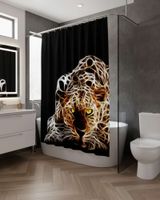 Cortina de Baño Tela Género + Forro Impermeable c13