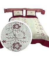 CUBRECAMA COLCHA QUILT DE VERANO PLAZA Y MEDIA BORDADO A5